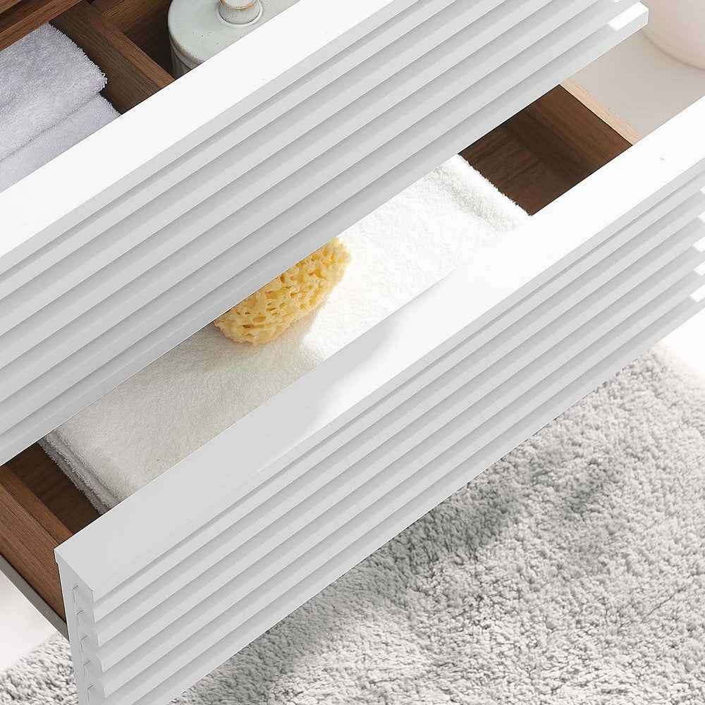 Render 24" Wall-Mount Bathroom Vanity Cabinet (Sink Basin Not Included) by Modway| Brown