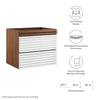Render 24" Wall-Mount Bathroom Vanity Cabinet (Sink Basin Not Included) by Modway| Brown
