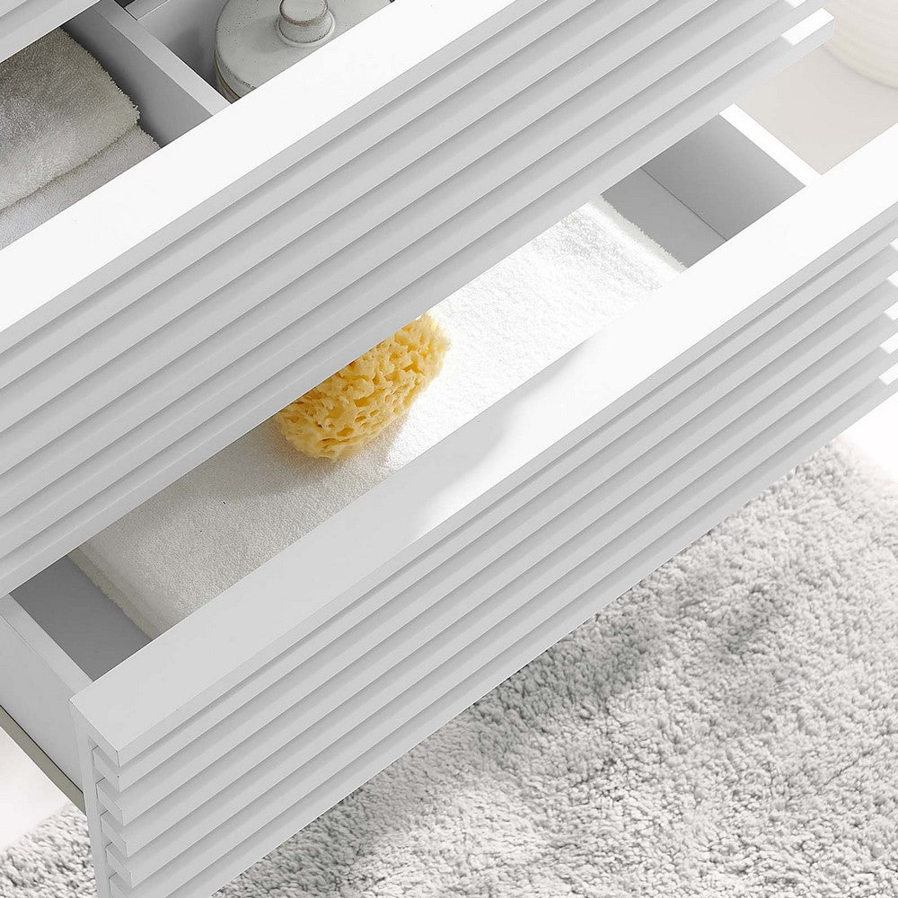 Render 24" Wall-Mount Bathroom Vanity Cabinet (Sink Basin Not Included) by Modway| White