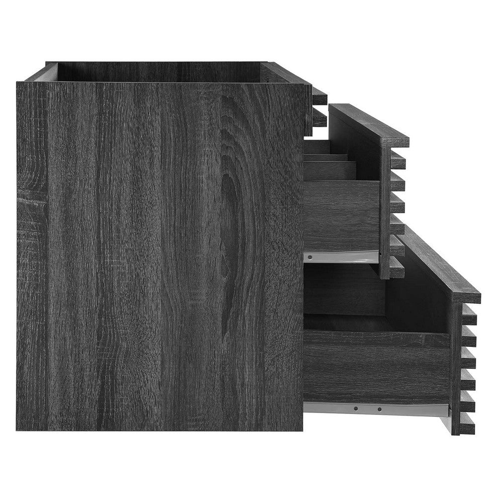 Modway Render 36’’ Wall-Mount Bathroom Vanity Cabinet in Charcoal - Sink Basin Not Included