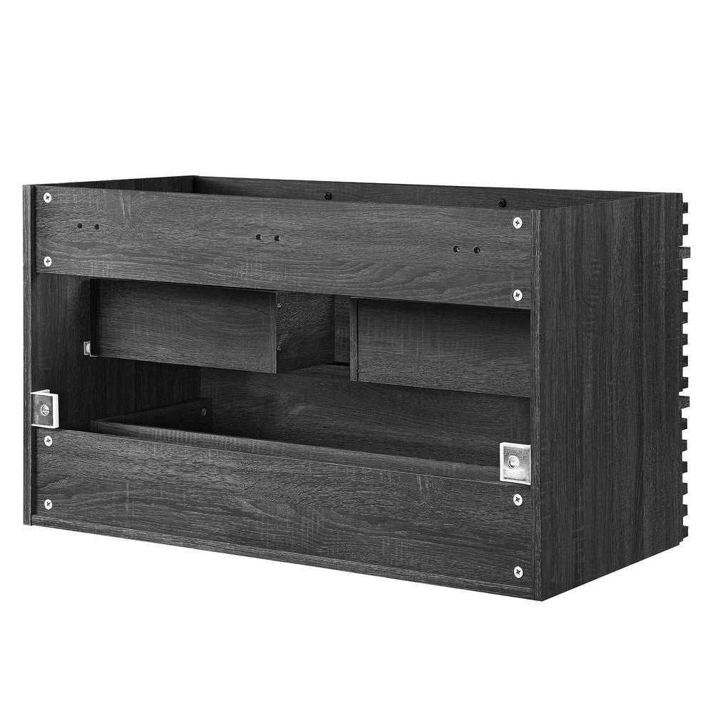 Modway Render 36’’ Wall-Mount Bathroom Vanity Cabinet in Charcoal - Sink Basin Not Included