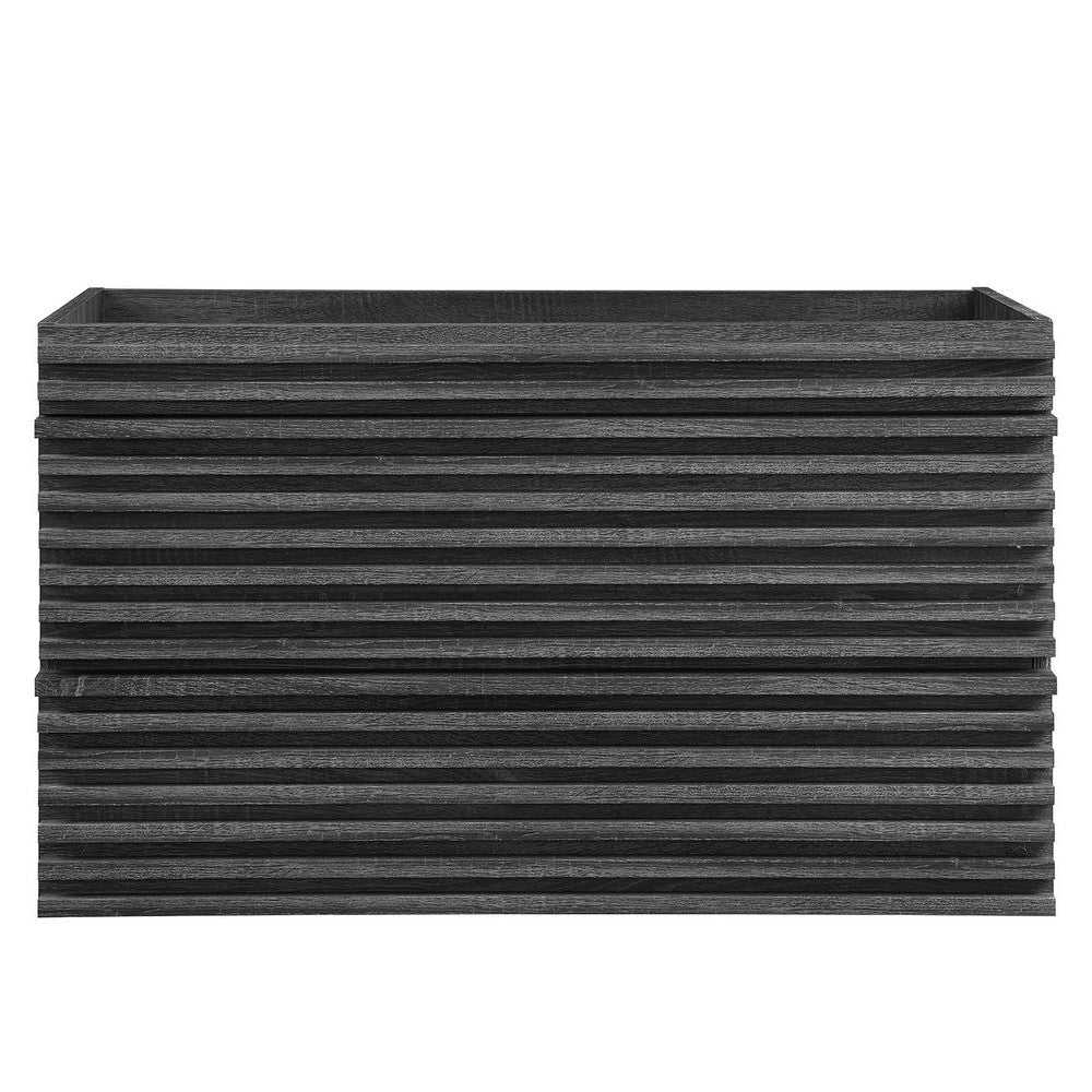 Modway Render 36’’ Wall-Mount Bathroom Vanity Cabinet in Charcoal - Sink Basin Not Included