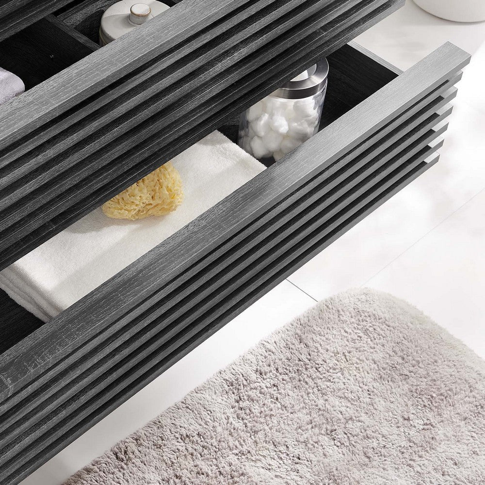 Modway Render 36’’ Wall-Mount Bathroom Vanity Cabinet in Charcoal - Sink Basin Not Included