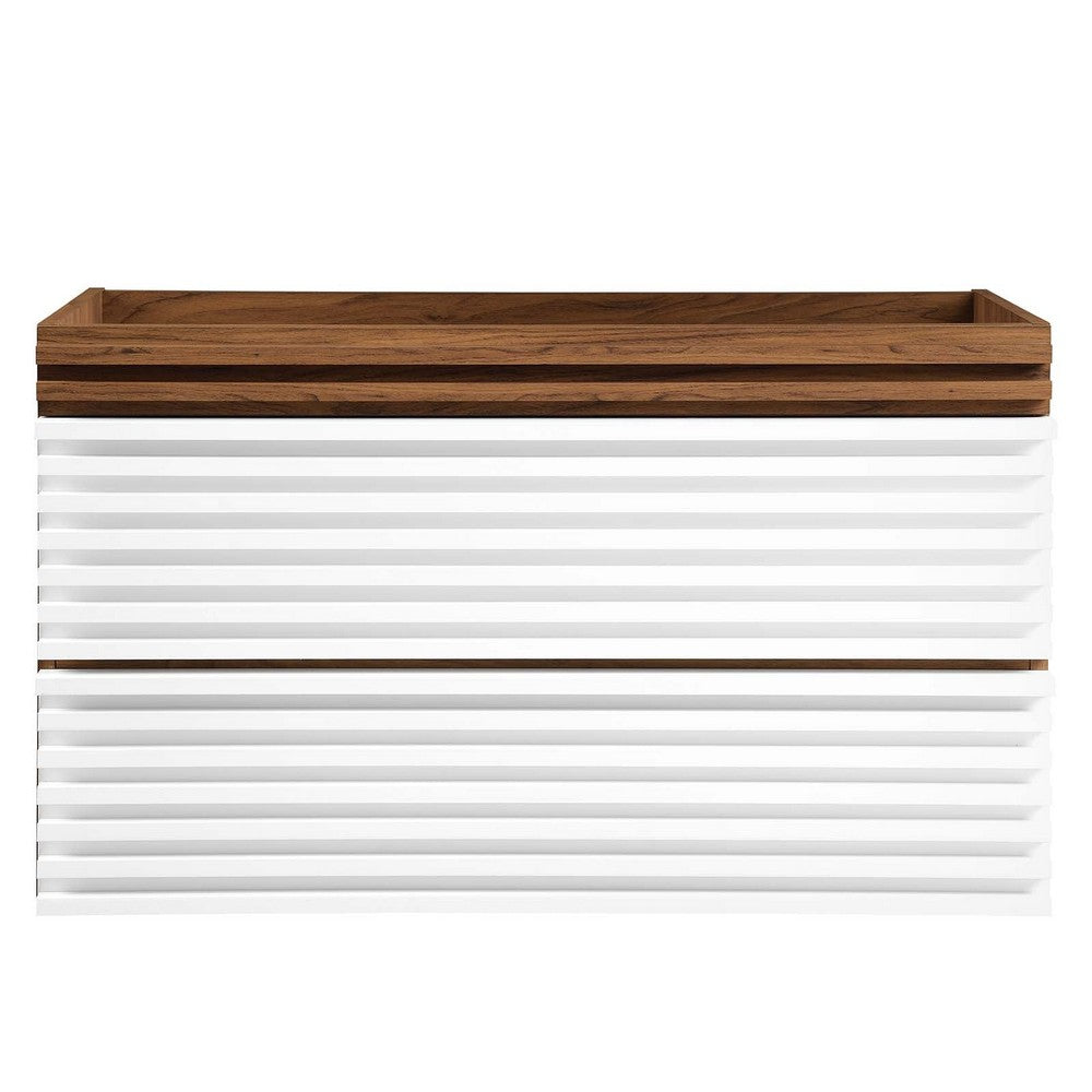 Render 36" Wall-Mount Bathroom Vanity Cabinet (Sink Basin Not Included) by Modway| Brown