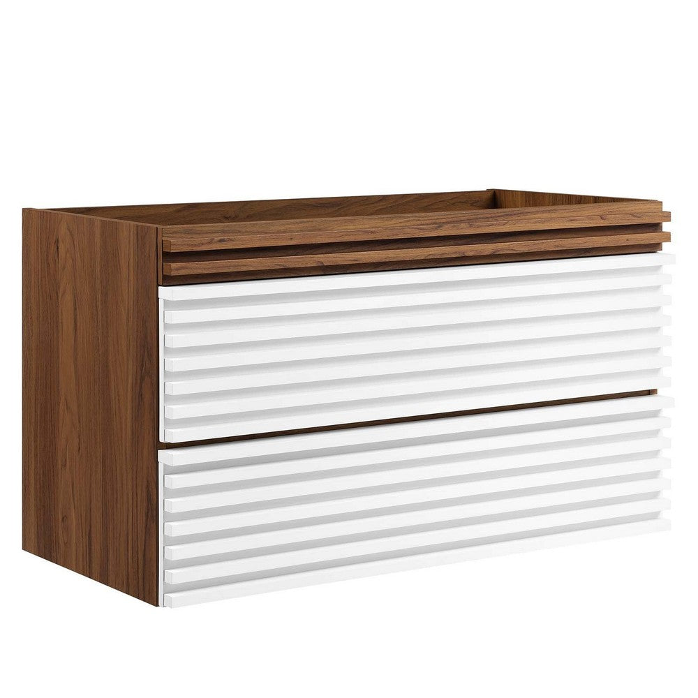 Render 36" Wall-Mount Bathroom Vanity Cabinet (Sink Basin Not Included) by Modway| Brown