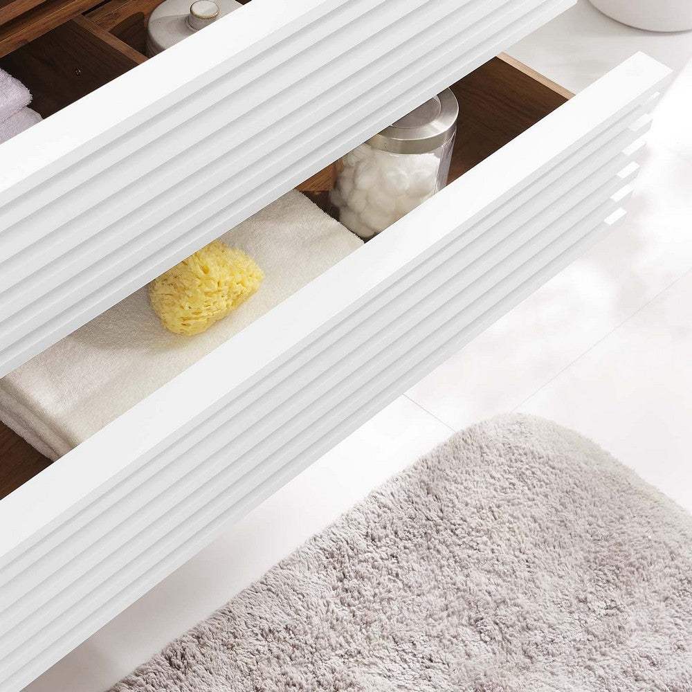 Render 36" Wall-Mount Bathroom Vanity Cabinet (Sink Basin Not Included) by Modway| Brown