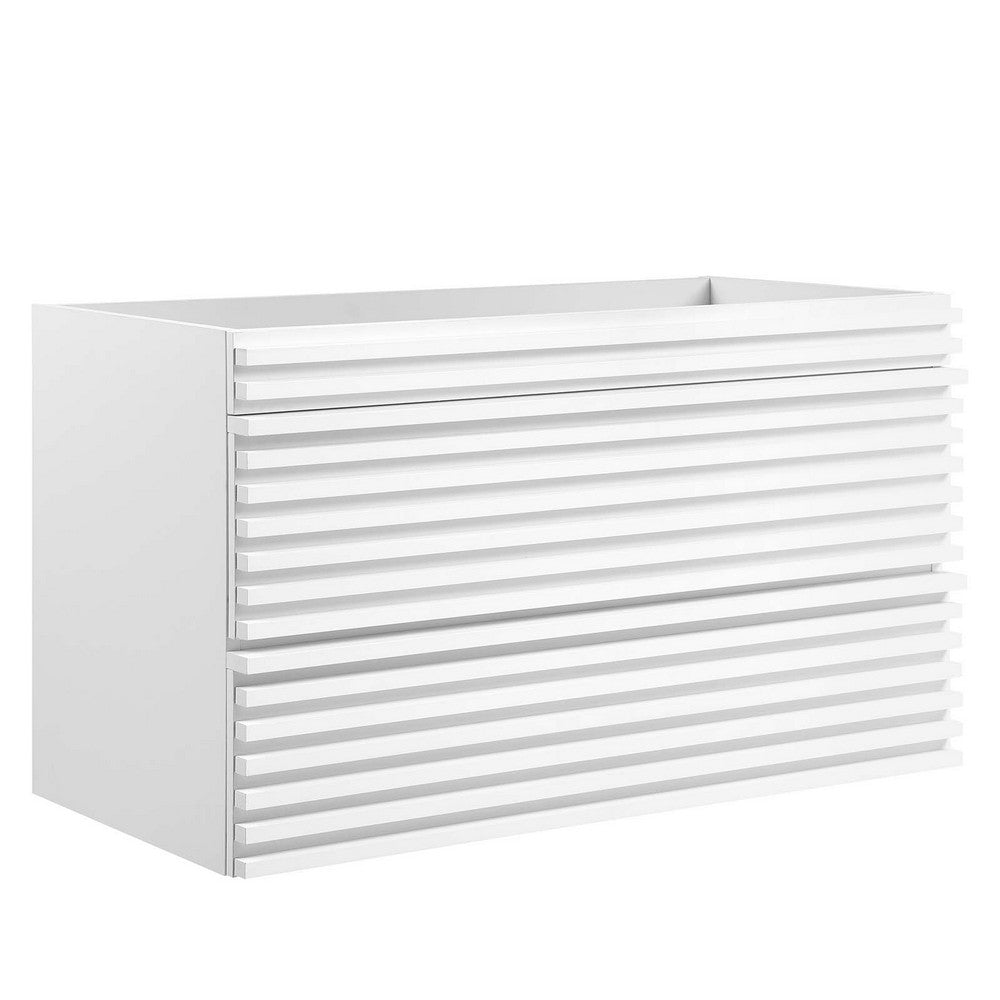 Render 36" Wall-Mount Bathroom Vanity Cabinet (Sink Basin Not Included) by Modway| White