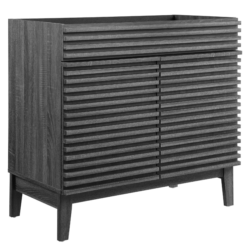 Modway Render 36" Bathroom Vanity Cabinet in Charcoal - Sink Basin Not Included