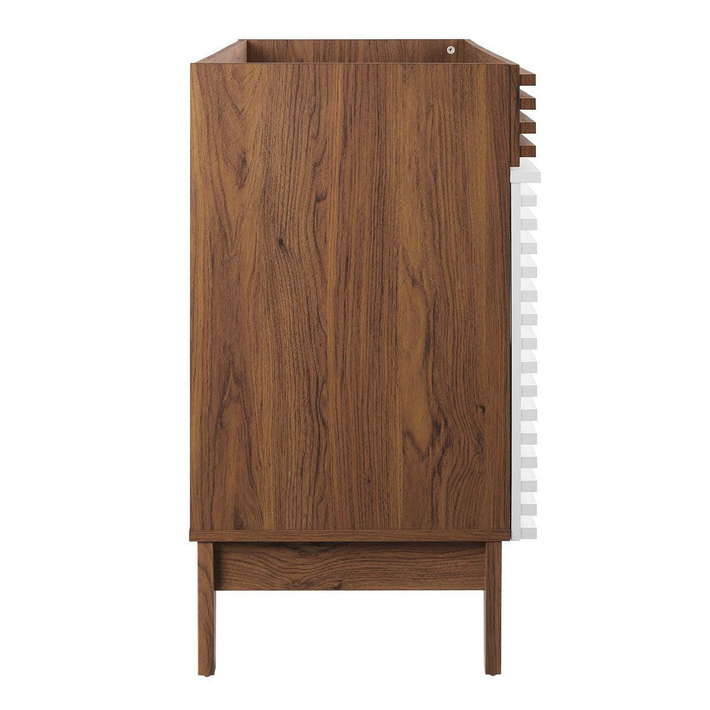 Modway Render 48’’ Bathroom Vanity Cabinet in White Walnut Basin Not Included Single Sink MDY-EEI-4341-WHI-WAL