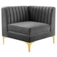 Triumph Channel Tufted Performance Velvet Loveseat by Modway| Gray