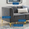 Triumph Channel Tufted Performance Velvet Loveseat by Modway| Gray