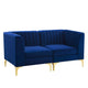 Triumph Channel Tufted Performance Velvet Loveseat by Modway| Blue
