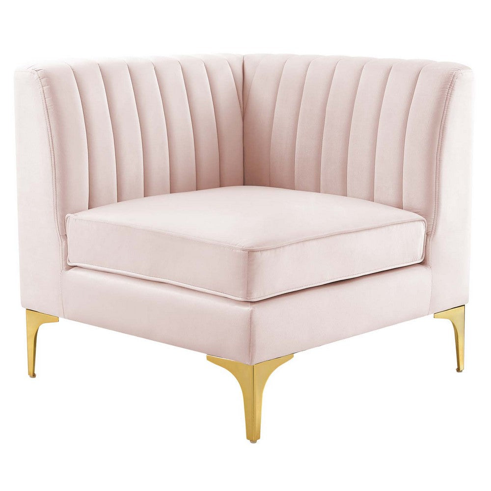 Triumph Channel Tufted Performance Velvet Loveseat by Modway| Red