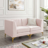 Triumph Channel Tufted Performance Velvet Loveseat by Modway| Red