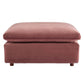 Commix Down Filled Overstuffed Performance Velvet Ottoman - No Shipping Charges