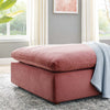 Commix Down Filled Overstuffed Performance Velvet Ottoman - No Shipping Charges