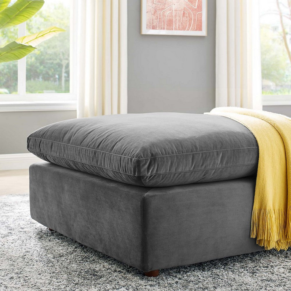 Commix Down Filled Overstuffed Performance Velvet Ottoman - No Shipping Charges