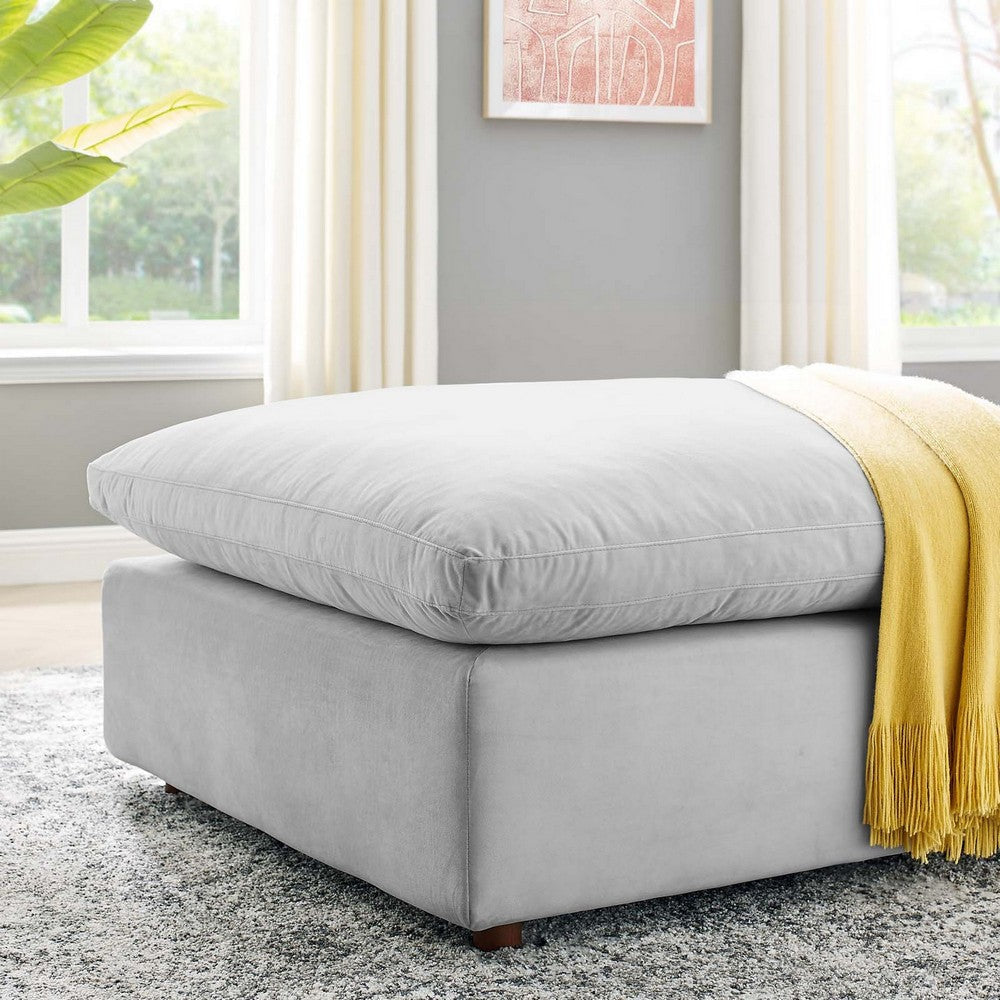 Commix Down Filled Overstuffed Performance Velvet Ottoman - No Shipping Charges