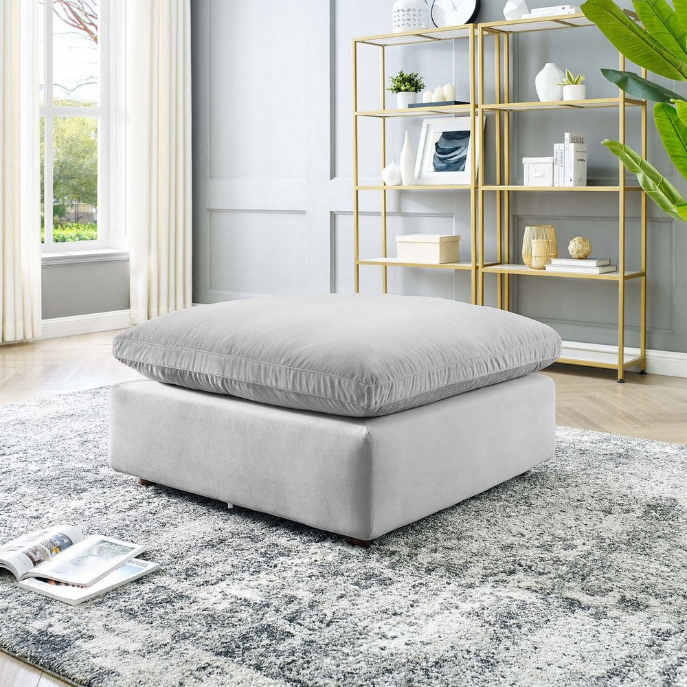 Commix Down Filled Overstuffed Performance Velvet Ottoman - No Shipping Charges