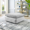 Commix Down Filled Overstuffed Performance Velvet Ottoman - No Shipping Charges MDY-EEI-4365-LGR