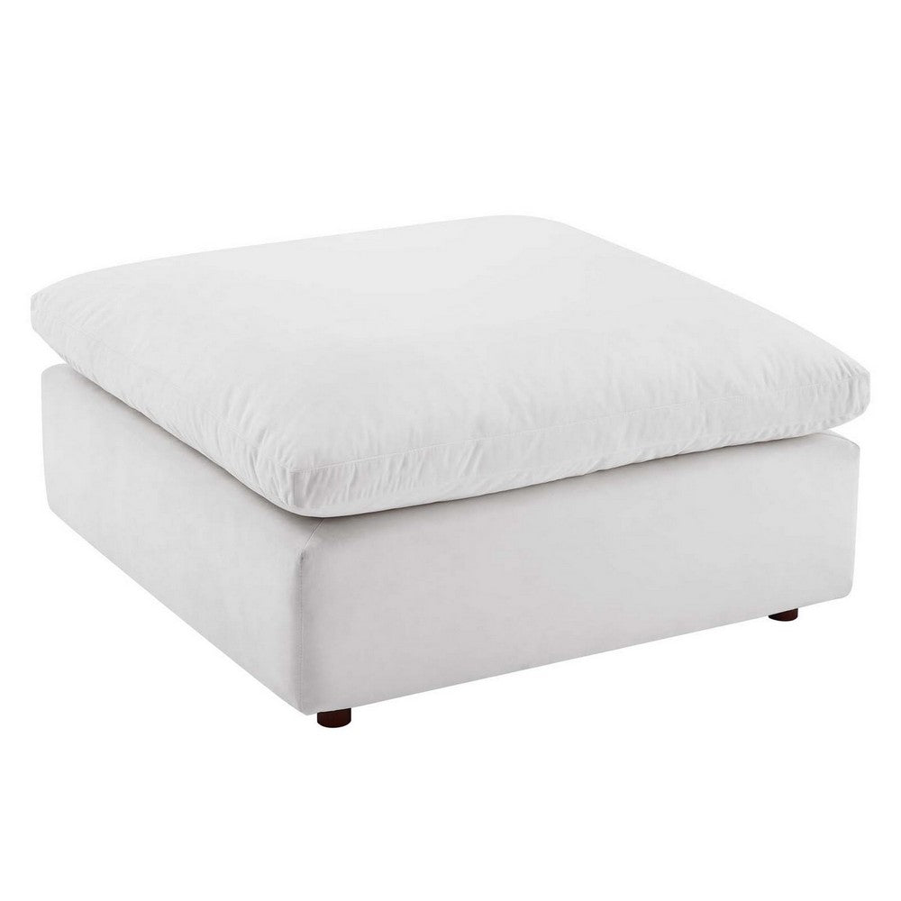 Commix Down Filled Overstuffed Performance Velvet Ottoman by Modway| White