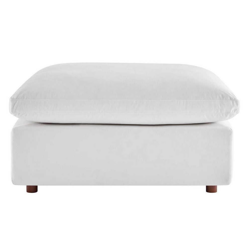 Commix Down Filled Overstuffed Performance Velvet Ottoman by Modway| White