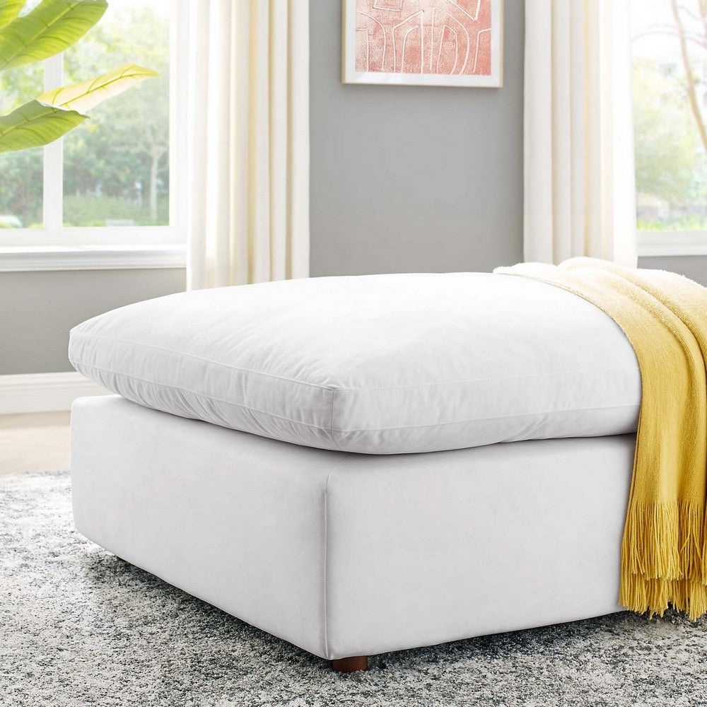 Commix Down Filled Overstuffed Performance Velvet Ottoman by Modway| White