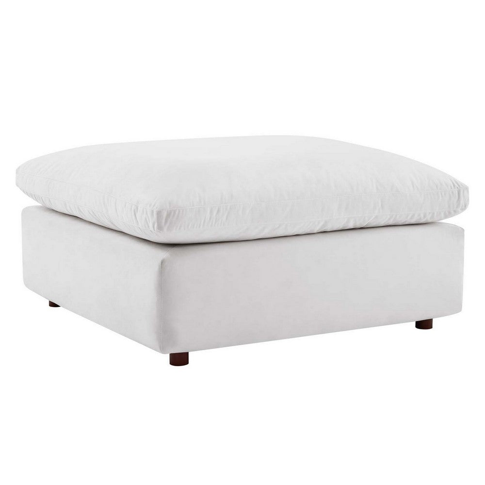 Commix Down Filled Overstuffed Performance Velvet Ottoman by Modway| White
