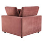 Modway Commix Modular Sofa Corner Chair Dusty Rose Performance Velvet MDY-EEI-4366-DUS