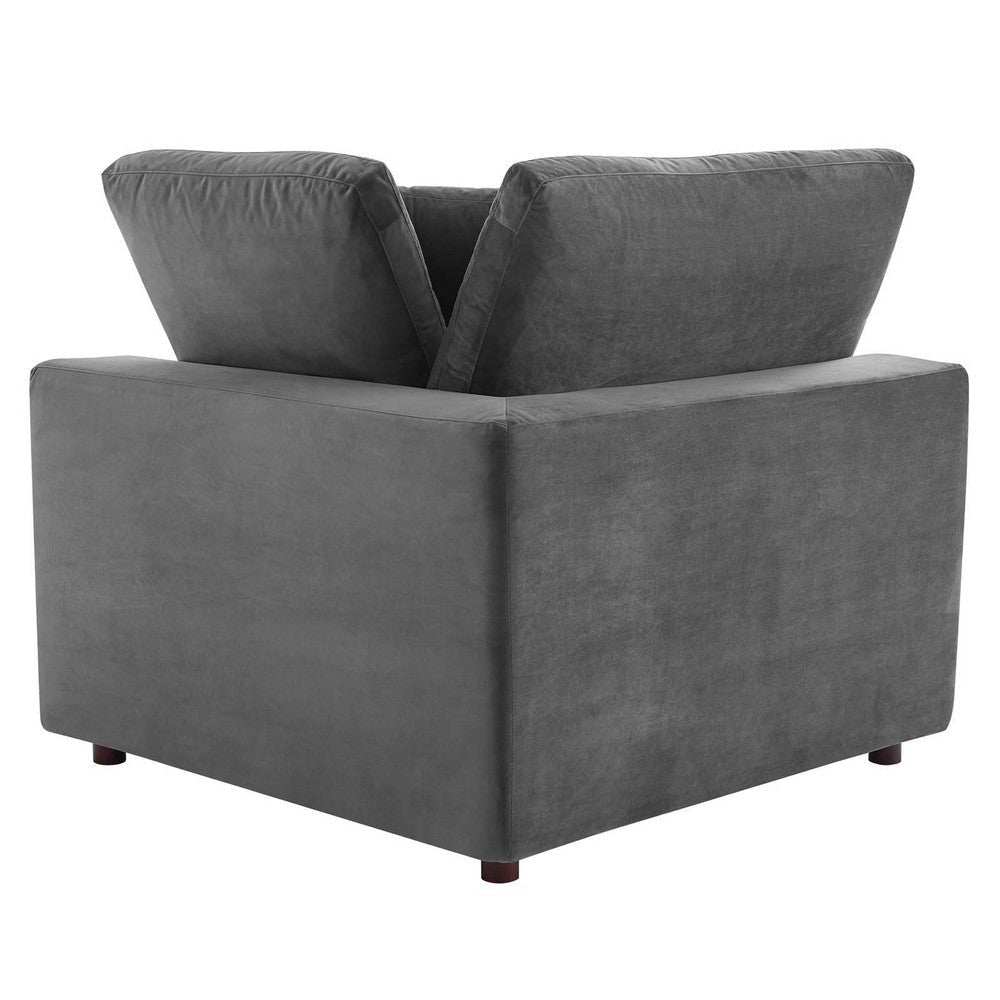 Modway Commix Modular Sofa Corner Chair Gray Performance Velvet MDY-EEI-4366-GRY