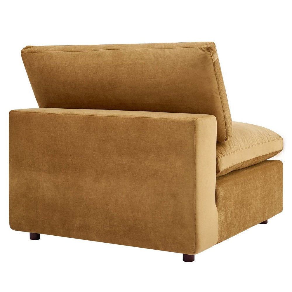 Modway Commix Modular Sofa Armless Chair Cognac Performance Velvet MDY-EEI-4367-COG