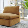 Modway Commix Modular Sofa Armless Chair Cognac Performance Velvet MDY-EEI-4367-COG