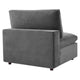 Commix Down Filled Overstuffed Performance Velvet Armless Chair by Modway| Gray