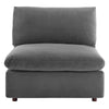 Commix Down Filled Overstuffed Performance Velvet Armless Chair by Modway| Gray