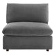 Commix Down Filled Overstuffed Performance Velvet Armless Chair by Modway| Gray