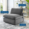 Commix Down Filled Overstuffed Performance Velvet Armless Chair by Modway| Gray