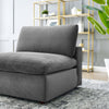 Commix Down Filled Overstuffed Performance Velvet Armless Chair by Modway| Gray