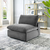 Commix Down Filled Overstuffed Performance Velvet Armless Chair by Modway| Gray