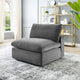 Commix Down Filled Overstuffed Performance Velvet Armless Chair by Modway| Gray