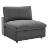 Commix Down Filled Overstuffed Performance Velvet Armless Chair by Modway| Gray