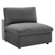 Commix Down Filled Overstuffed Performance Velvet Armless Chair by Modway| Gray
