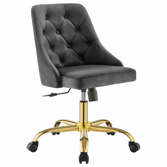 Distinct Tufted Swivel Performance Velvet Office Chair - No Shipping Charges