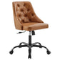 Distinct Tufted Swivel Vegan Leather Office Chair - No Shipping Charges MDY-EEI-4370-BLK-GRY