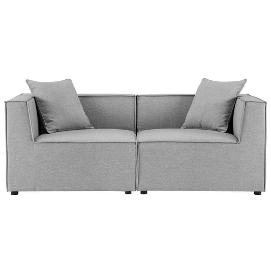 Modway EEI-4377-GRY Saybrook Outdoor Patio Upholstered 2-Piece Sectional Sofa Loveseat, Gray