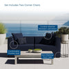 Modway EEI-4377-NAV Saybrook Outdoor Patio Upholstered 2-Piece Sectional Sofa Loveseat Navy MDY-EEI-4377-NAV