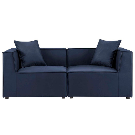 Modway EEI-4377-NAV Saybrook Outdoor Patio Upholstered 2-Piece Sectional Sofa Loveseat, Navy