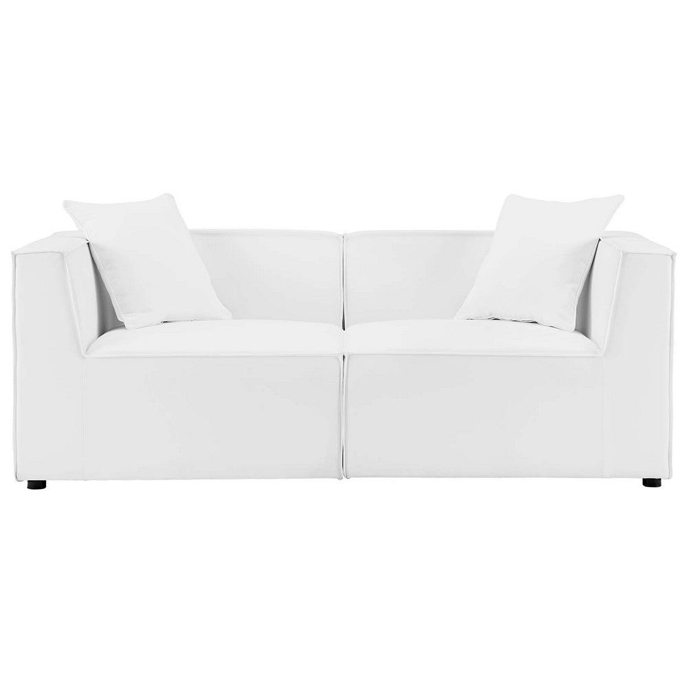 Modway EEI-4377-WHI Saybrook Outdoor Patio Upholstered 2-Piece Sectional Sofa Loveseat, White