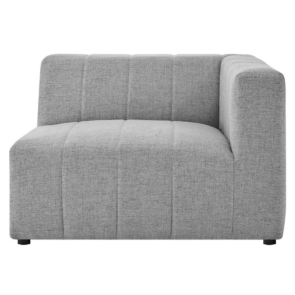 Modway Bartlett Channel Tufted Upholstered Sectional Right-Arm Chair Light Gray MDY-EEI-4394-LGR