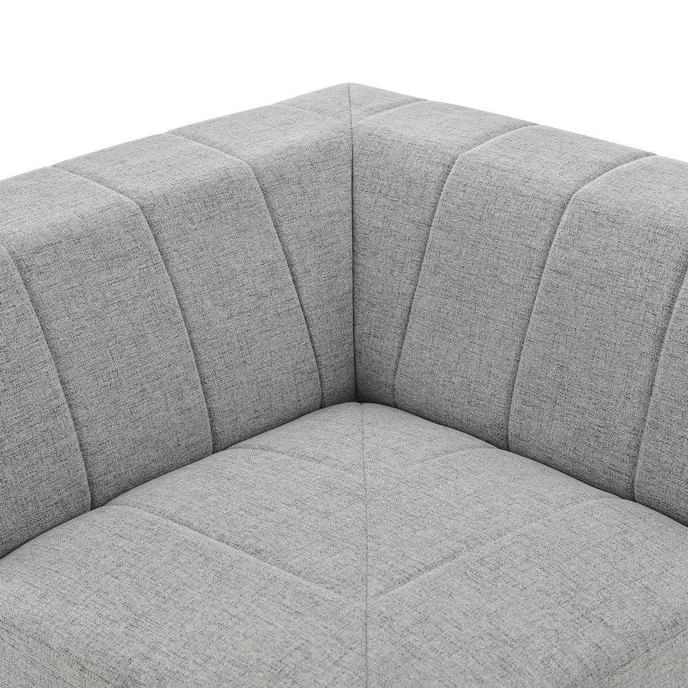 Modway Bartlett Channel Tufted Upholstered Sectional Corner Chair Light Gray MDY-EEI-4402-LGR