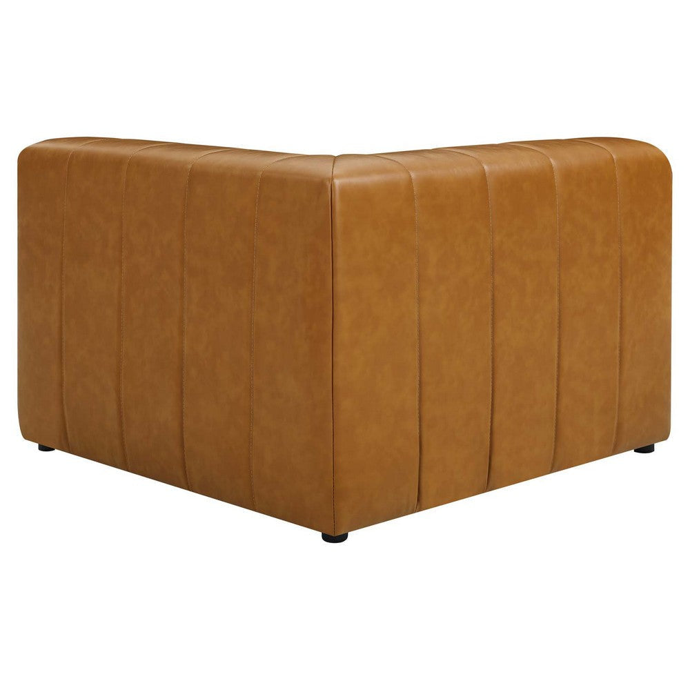 Modway Bartlett Channel Tufted Vegan Leather Corner Chair Tan MDY-EEI-4403-TAN